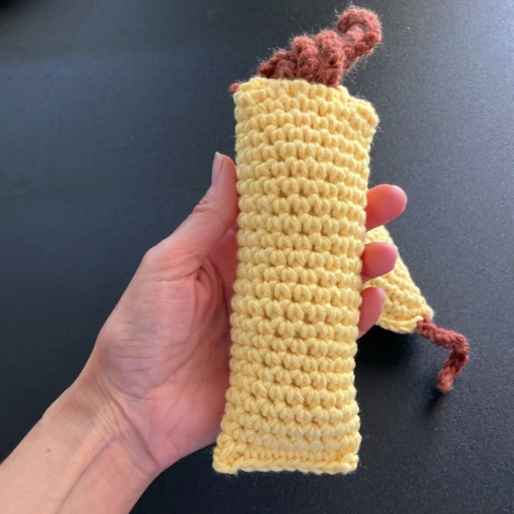 Handmade Cat Toys Yellow Yarn Crochet Pet Kitty Three Piece Gift Set NWOT